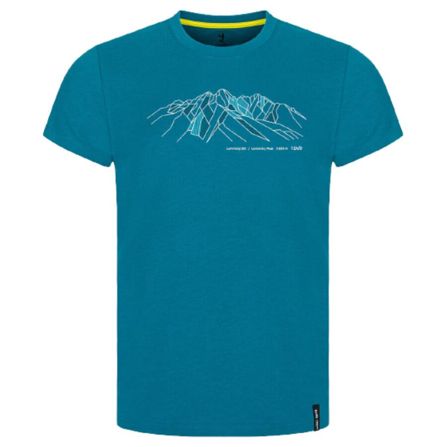 Pánske tričko Zajo Bormio T-shirt SS - Teal Mountains Pánske pohodlné tričko Zajo z organickej bavlny Vám perfektne sadne.